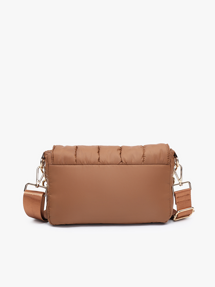 Lala Quilted Chain Crossbody: Navy