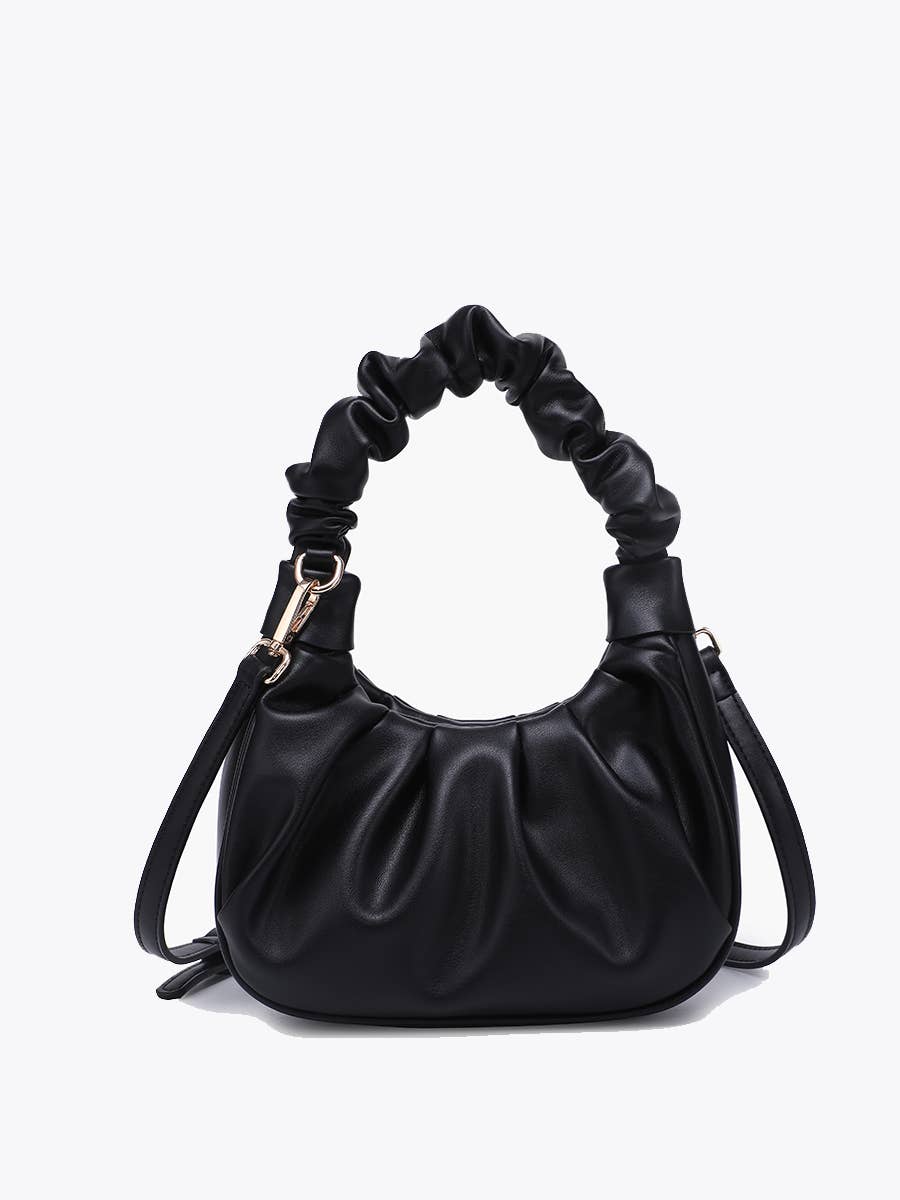 Berkley Ruched Shoulder Bag: Black