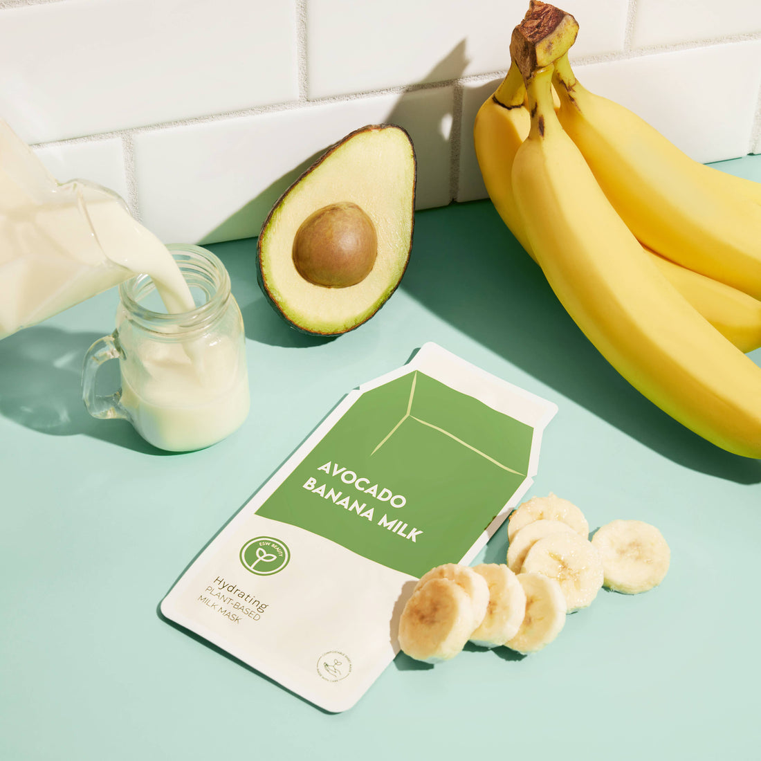 Avocado Banana Milk Hydrating Plant-Based Milk Sheet Mask: With Peg Hole