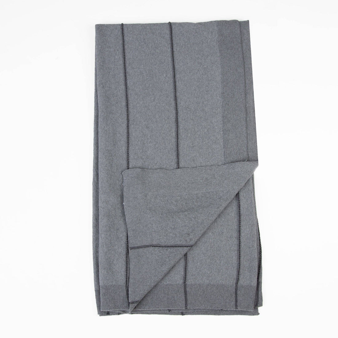 Anika Gray Striped Throw Blanket
