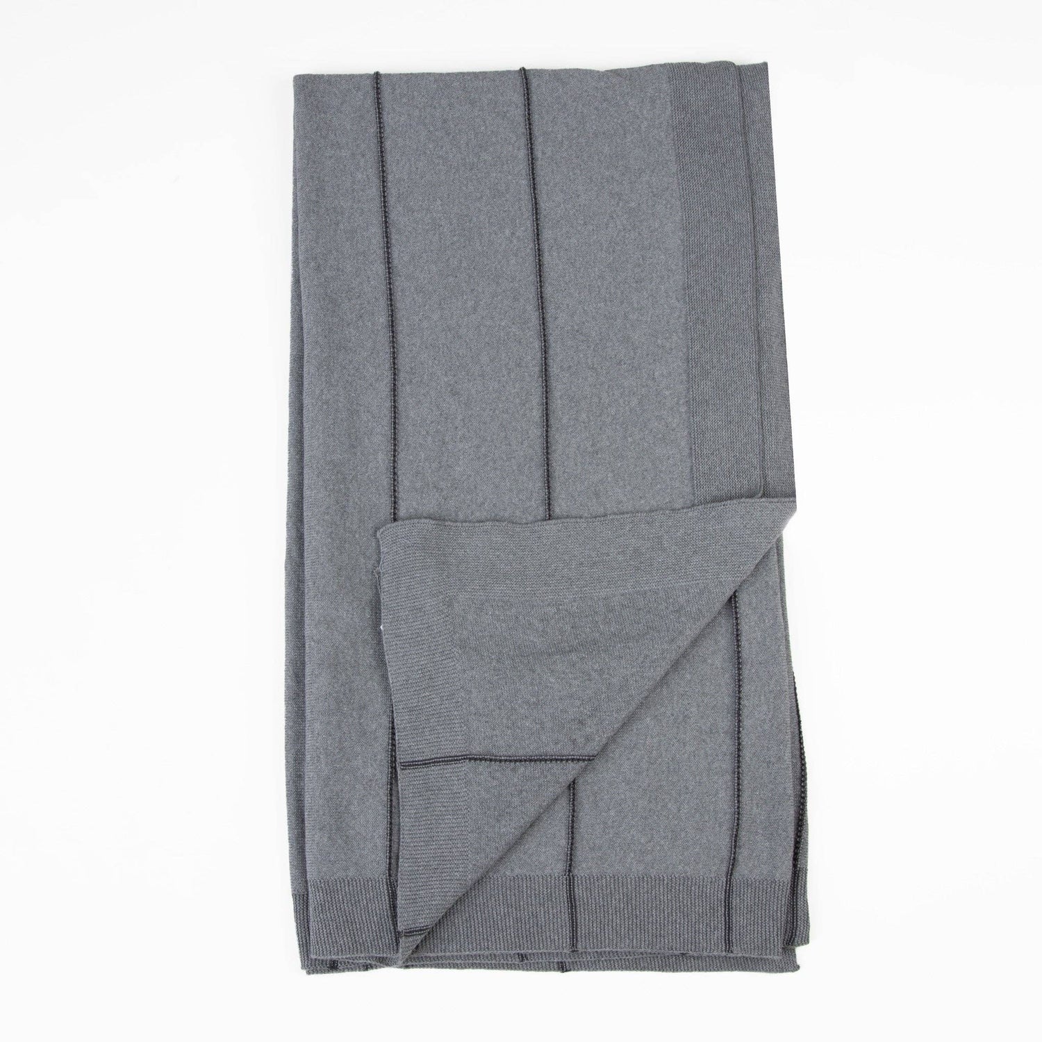 Anika Gray Striped Throw Blanket