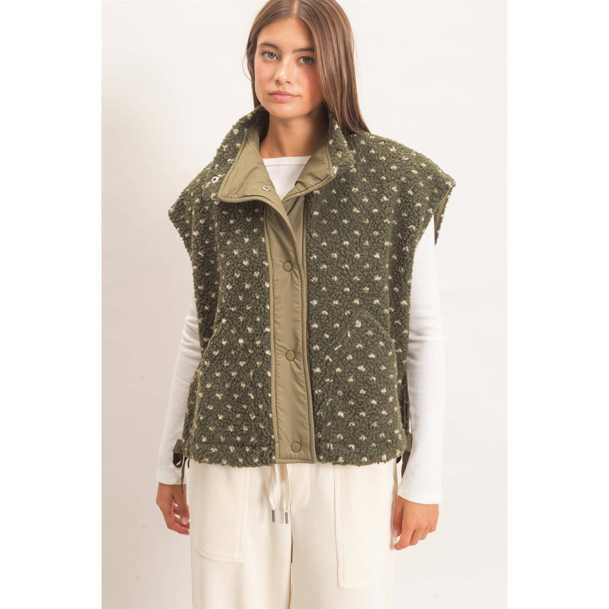 Lennie Polka Dot Sherpa Vest