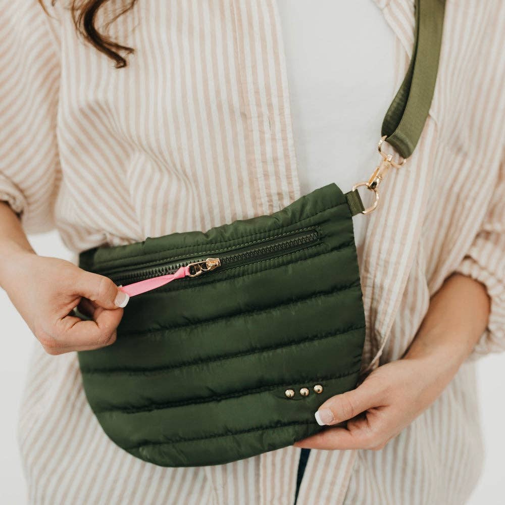 Jolie Puffer Bum Bag: Light Denim