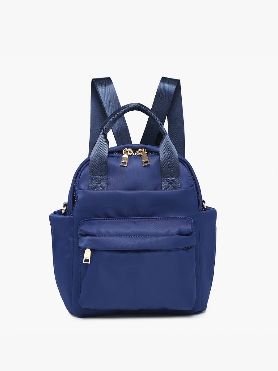 Rita Nylon Backpack w/ Front Pocket &amp; Long Strap: Dark Olive