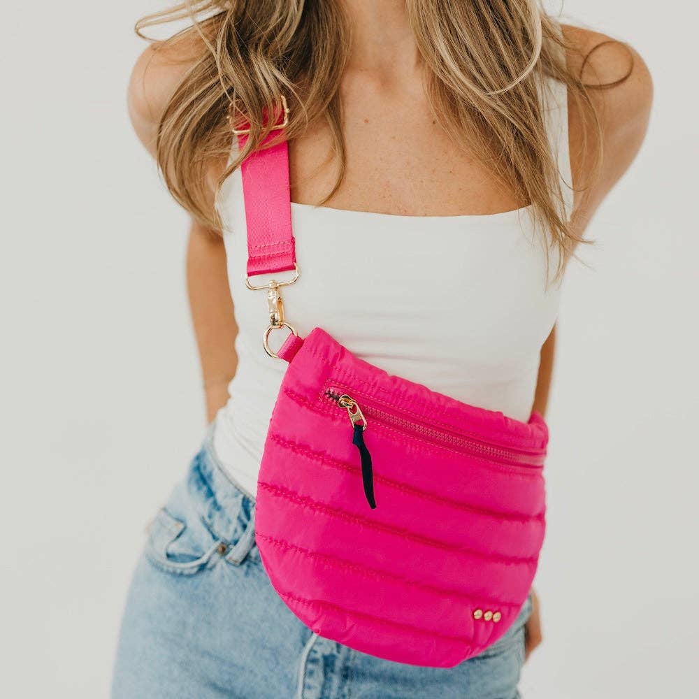 Jolie Puffer Bum Bag: Light Denim