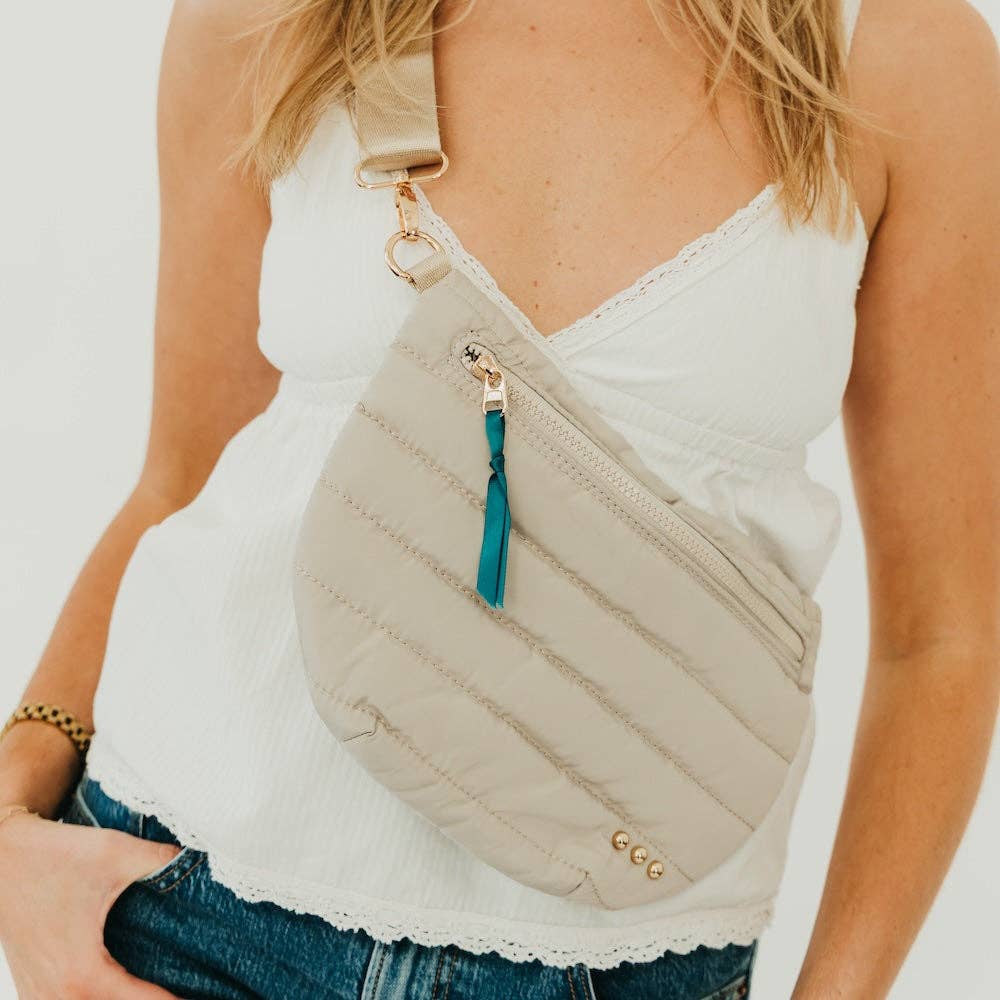 Jolie Puffer Bum Bag: Light Denim