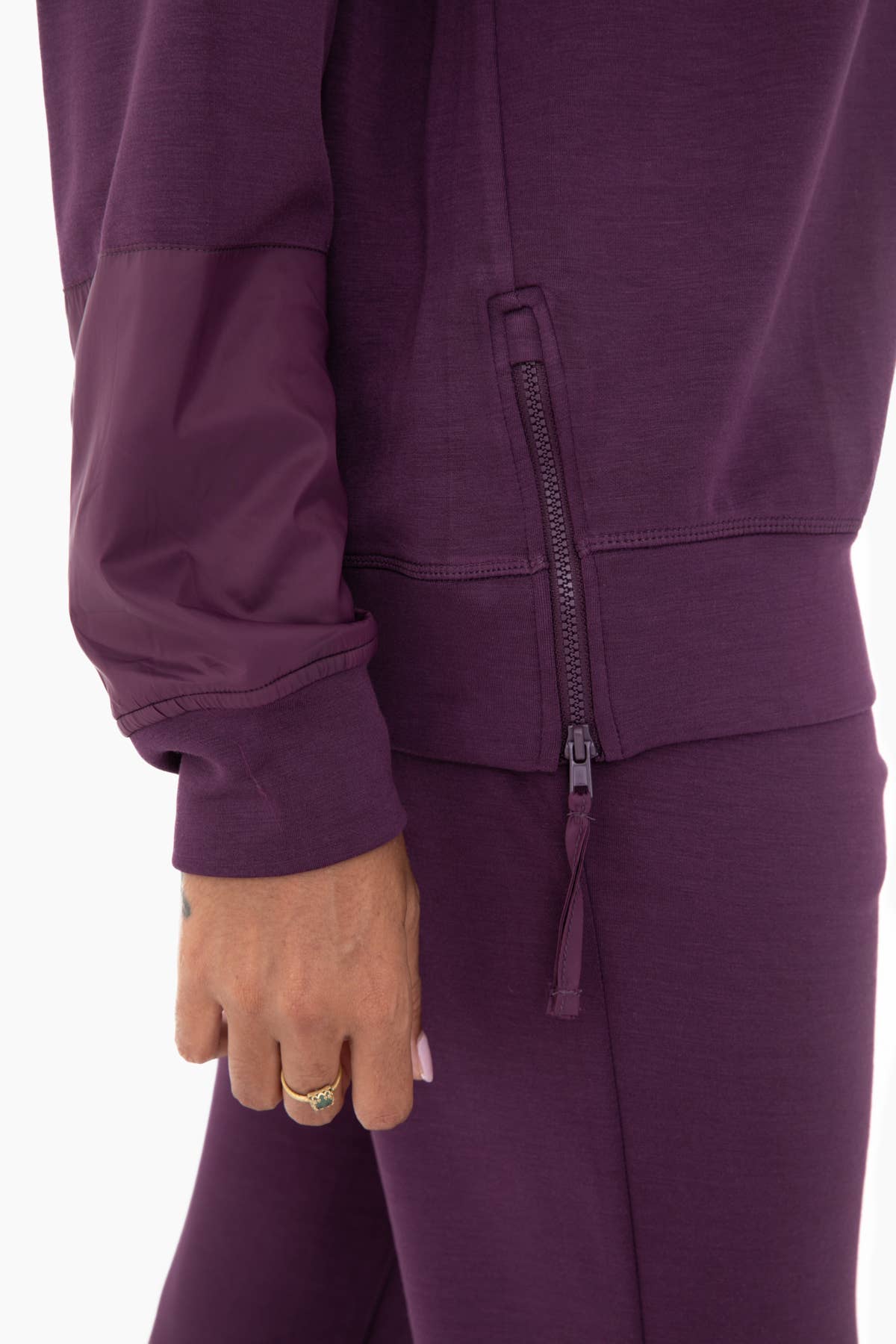 Modal-Blend Crewneck Pullover in Plum