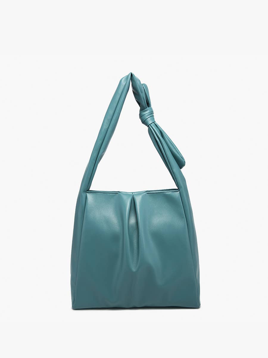 Jolene Pleated Hobo w/ Knotted Handle: Teal