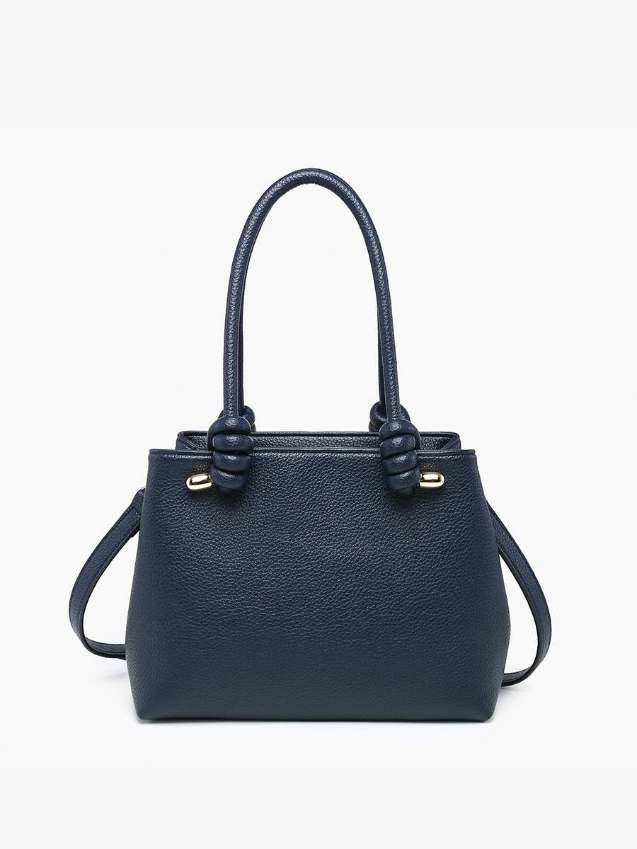 Blair Classic Satchel w/ Knotted Handles &amp; Long Strap: Dark Slate