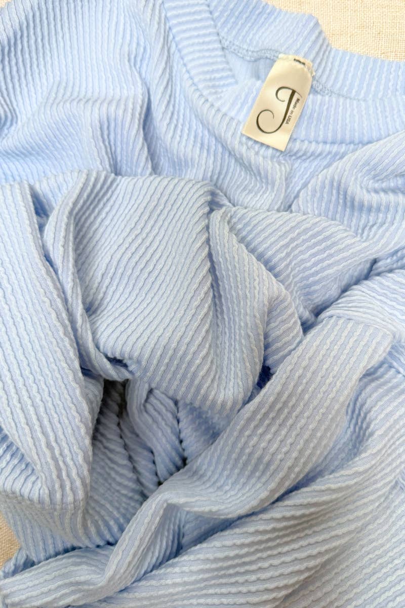 The Easy Favorite Ribbed Top: Saphire Blue