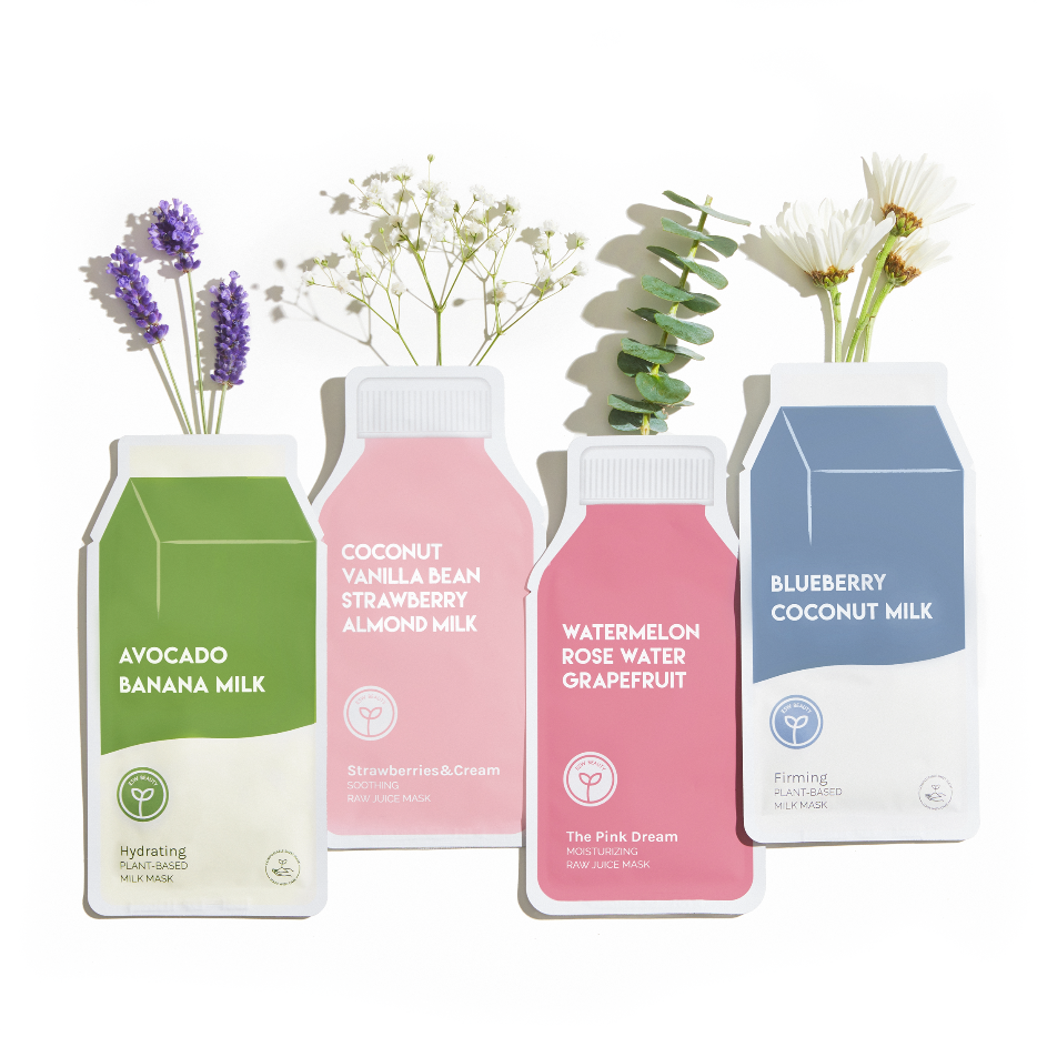 Avocado Banana Milk Hydrating Plant-Based Milk Sheet Mask: With Peg Hole