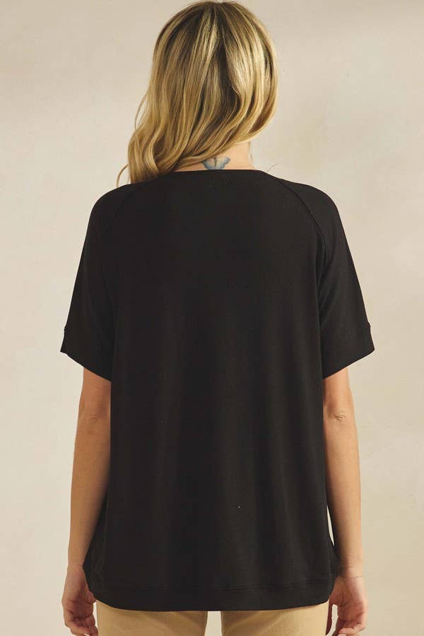 Everyday Soft Ribbed Loose Fit Short Sleeve Top