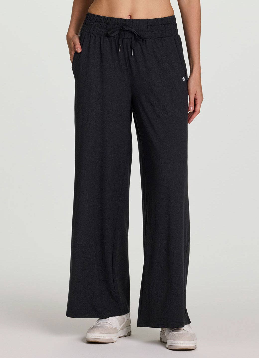 EverydaySoft Wide Leg Pant: Black Heather
