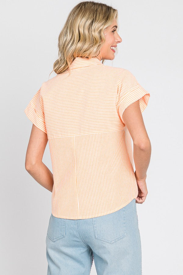 Felicity Neon Stripe Button Up