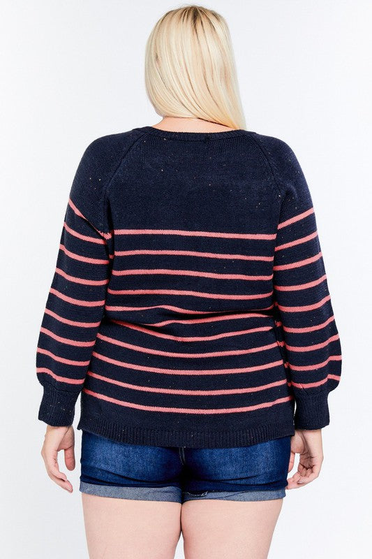 On The Stripe Navy Sweater