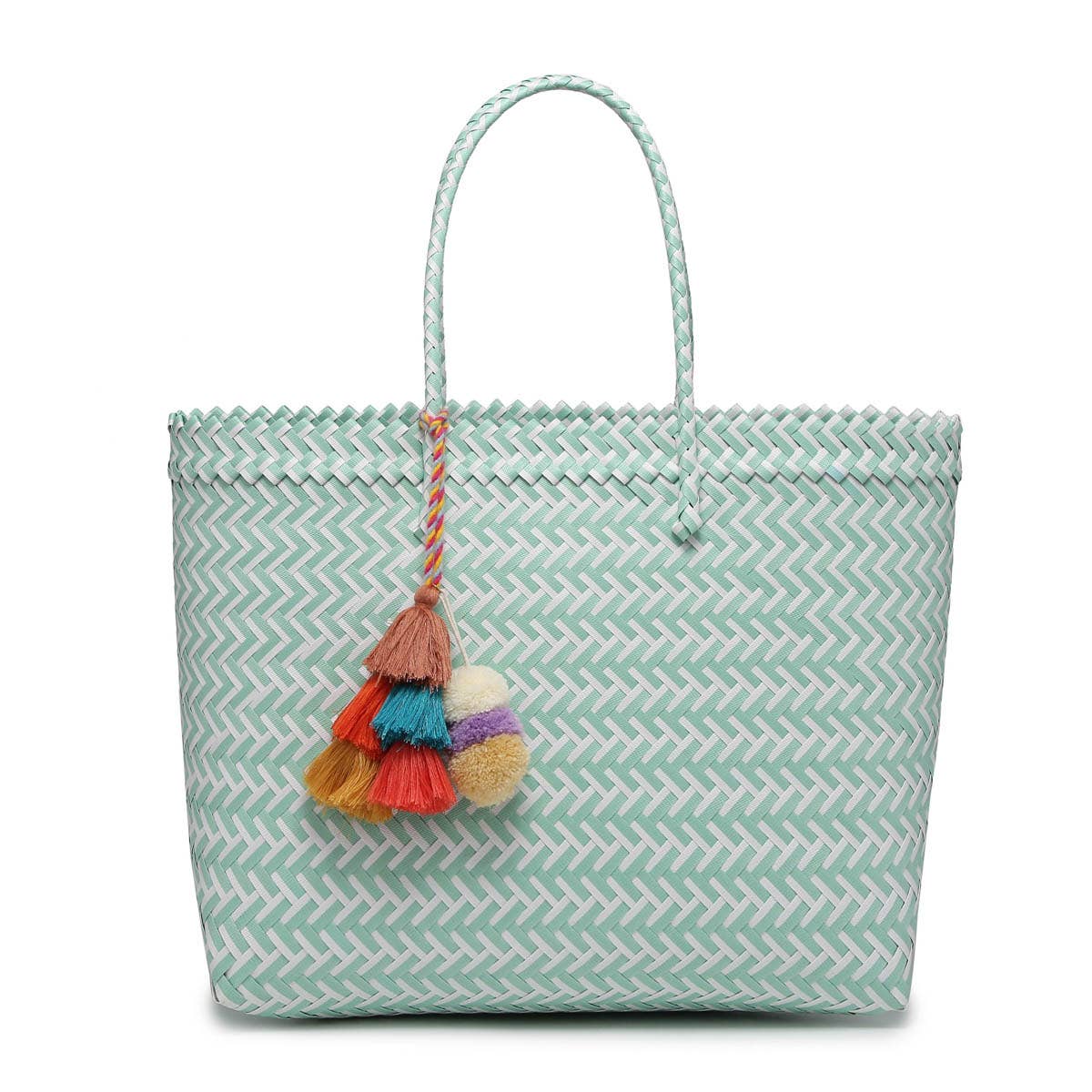 Allie Arrow XL Handwoven Plastic Tote