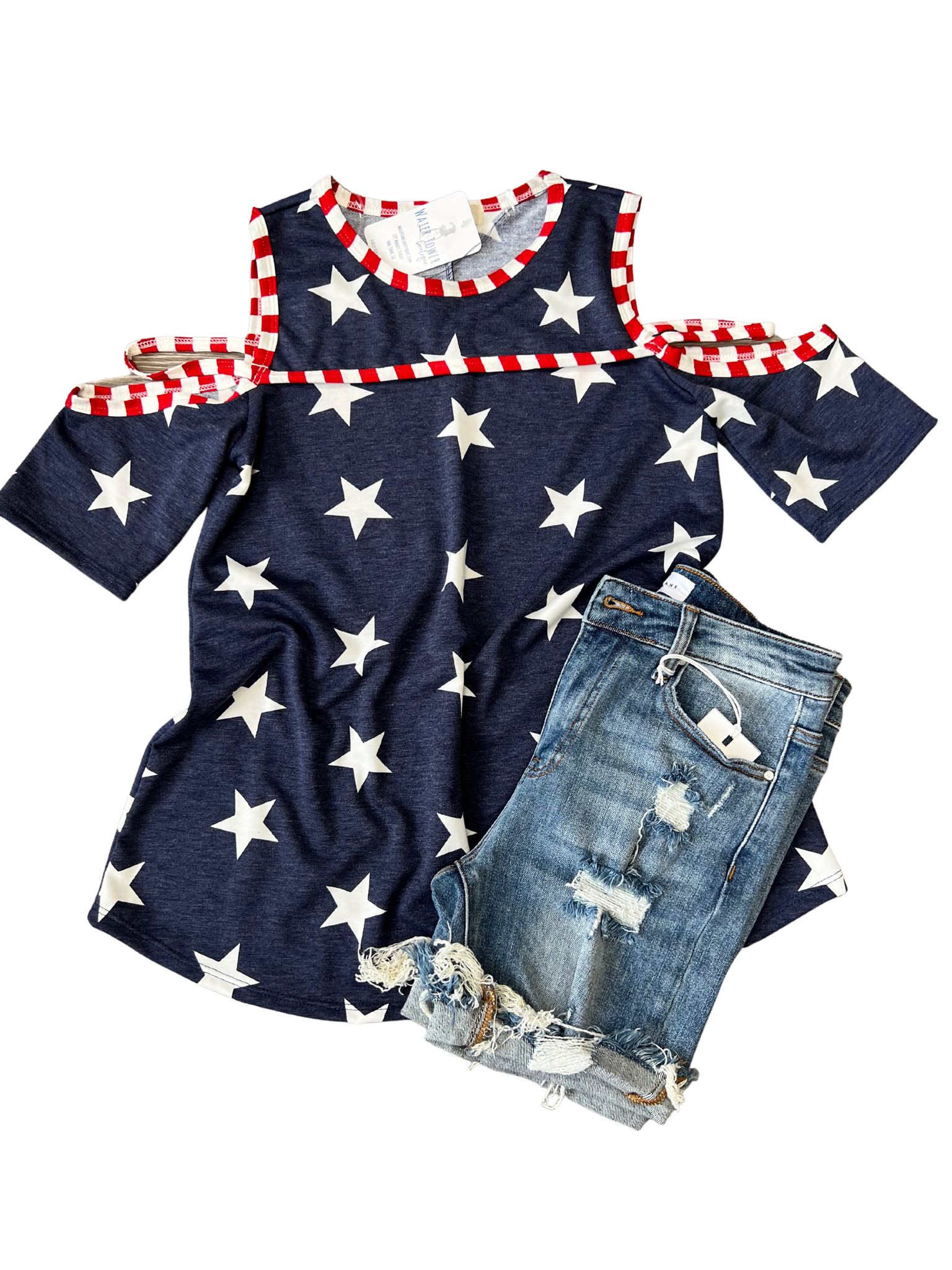 Stars Forever Cold Shoulder Tee