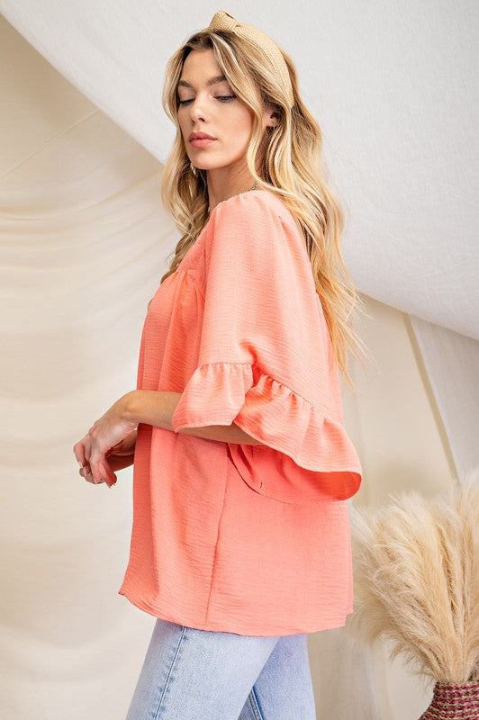 Fly Away Coral Blouse