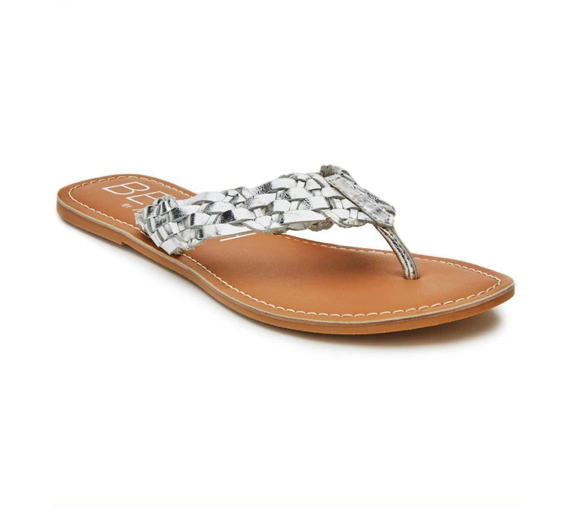 Make Waves Silver Leather Sandal